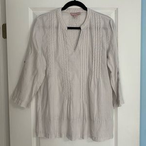 Saint Tropez West 100% Linen White Top